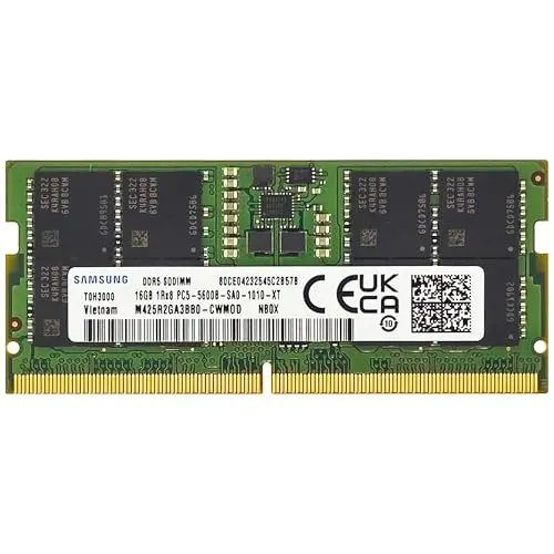 Samsung 16GB DDR5 5600MHz PC5-44800 CL46 SODIMM 1Rx8 Single Grade 1.1